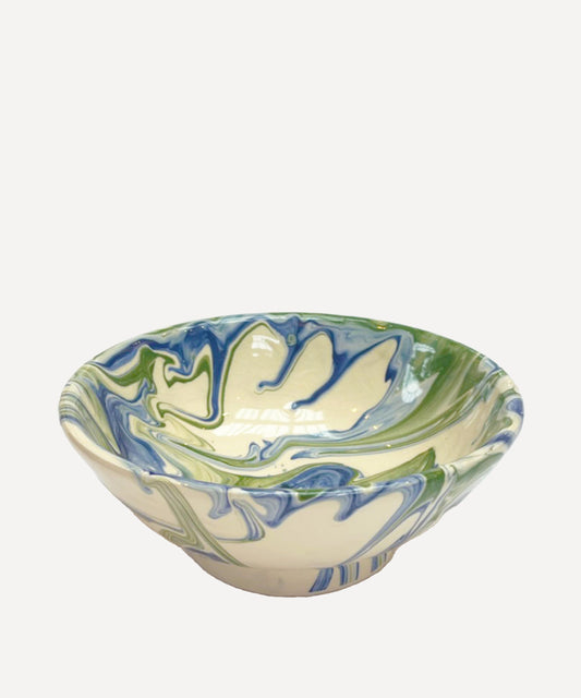 Serving Bowl, Blue Swirl