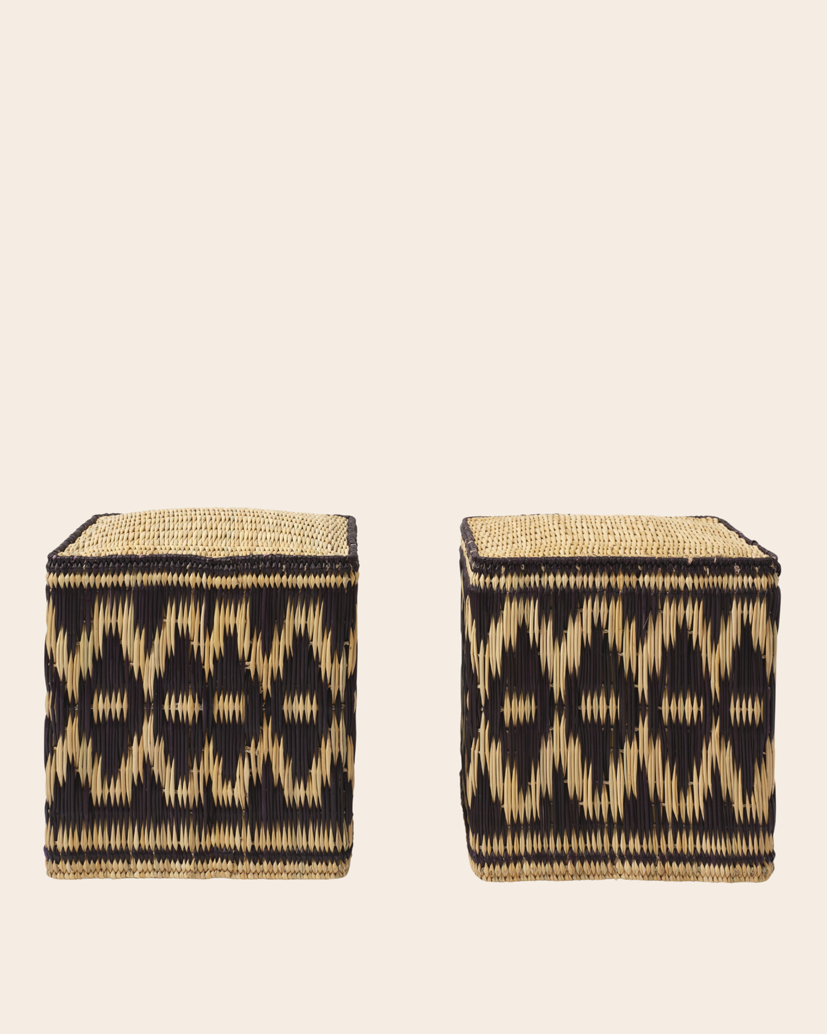 The fez wicker stools, black (set of two)