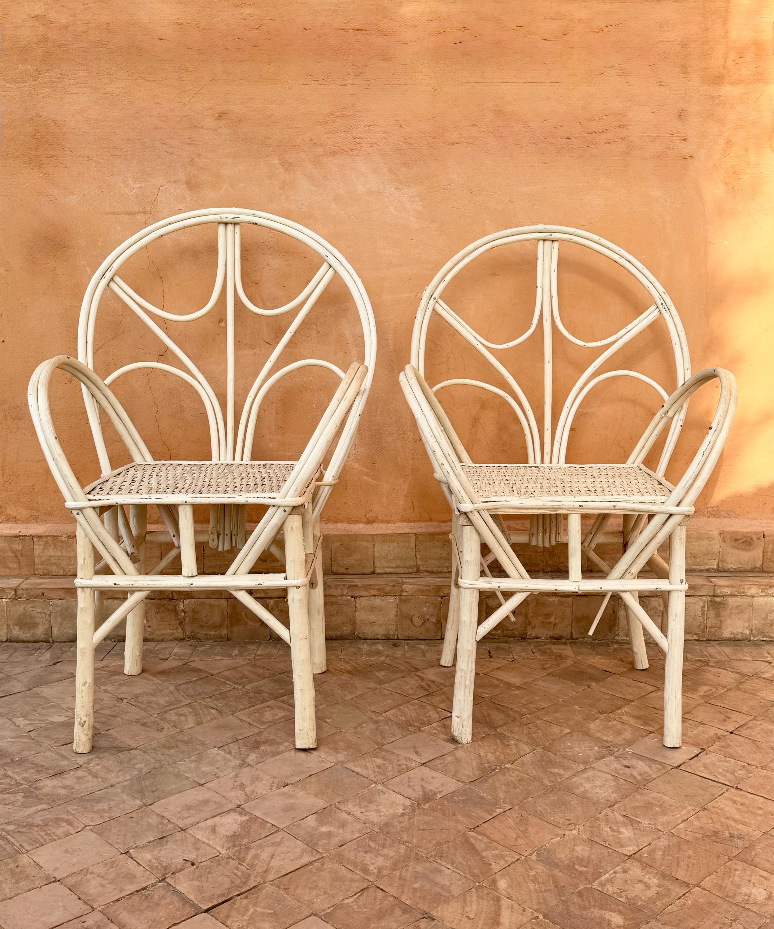The bamboo chairs