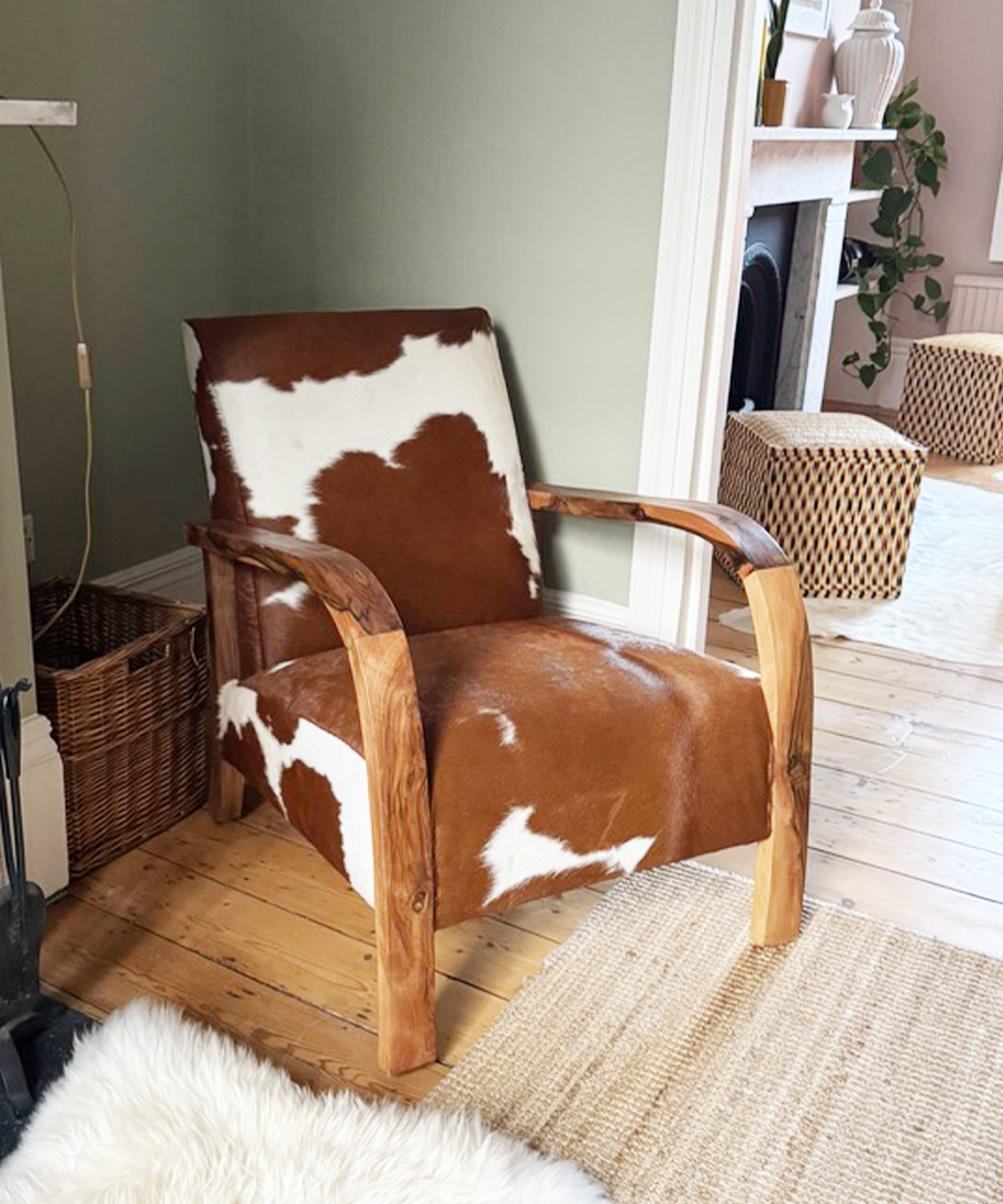 The cowhide chairs