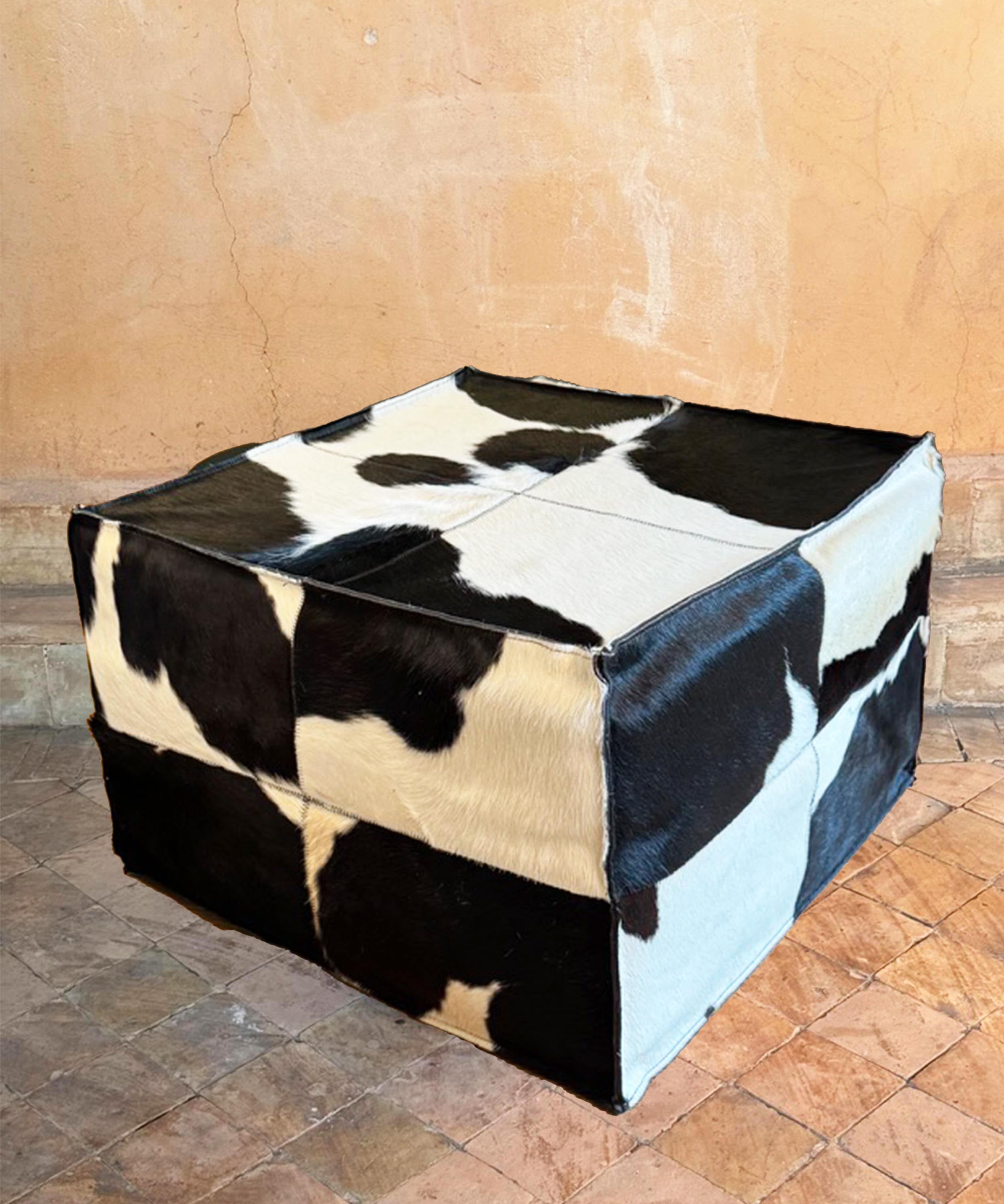 The large cowhide pouffe