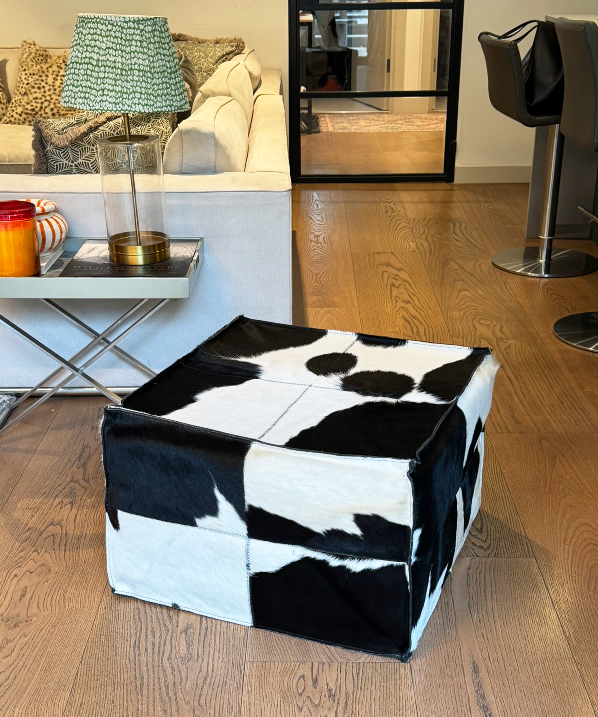 The large cowhide pouffe