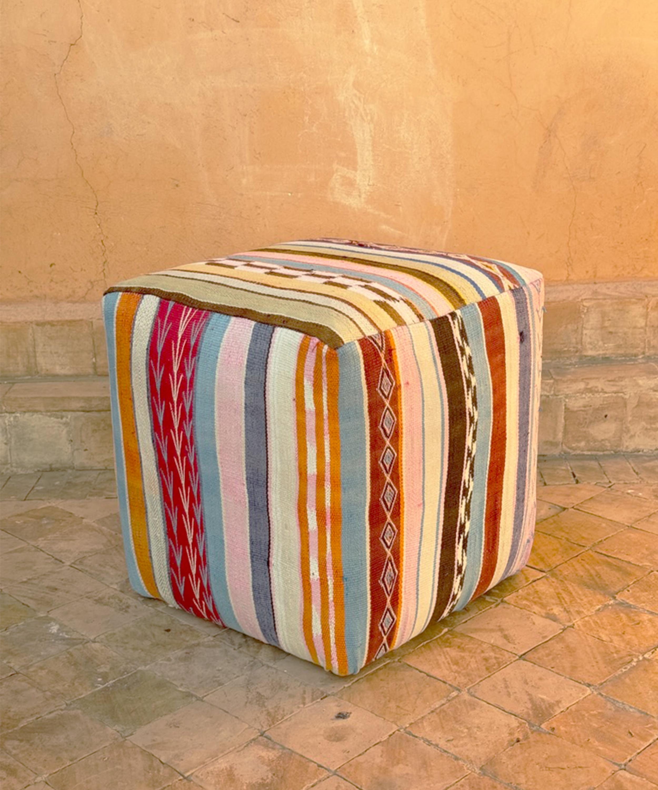 The cube pouffe, dolly mixture