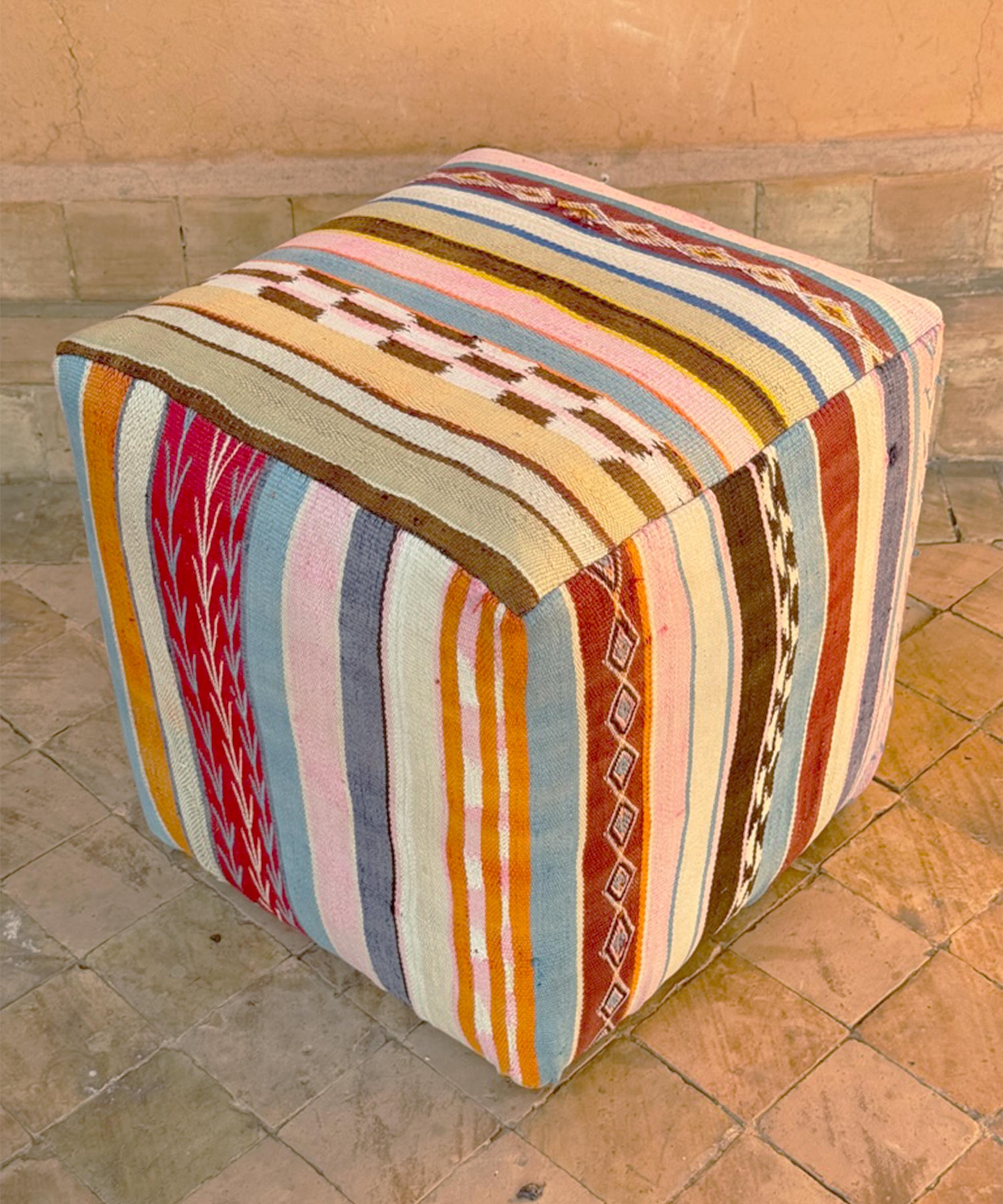 The cube pouffe, dolly mixture