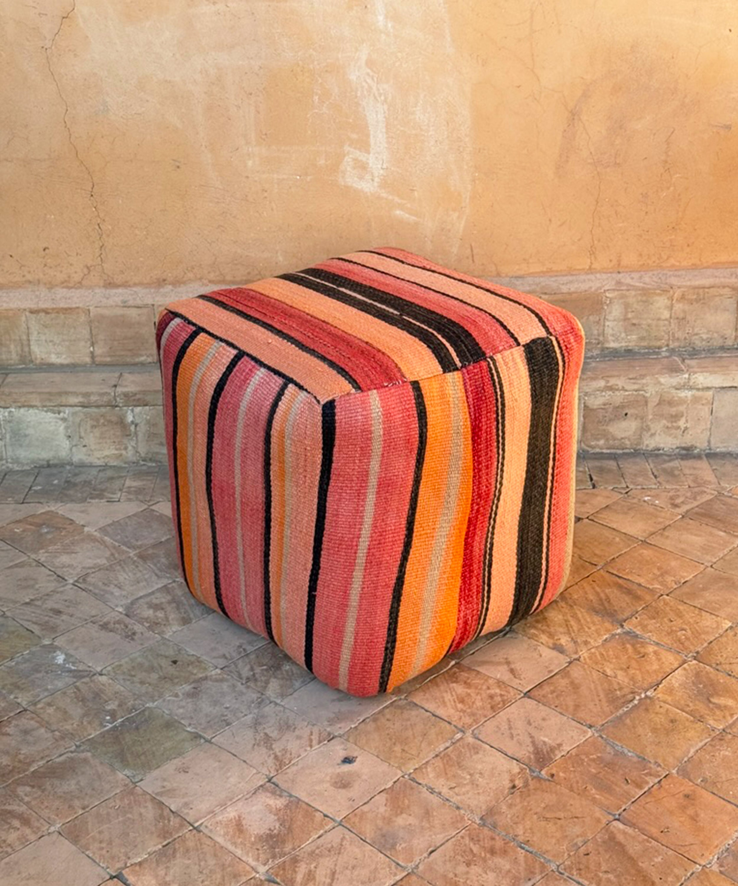 The cube pouffe, desert dusk