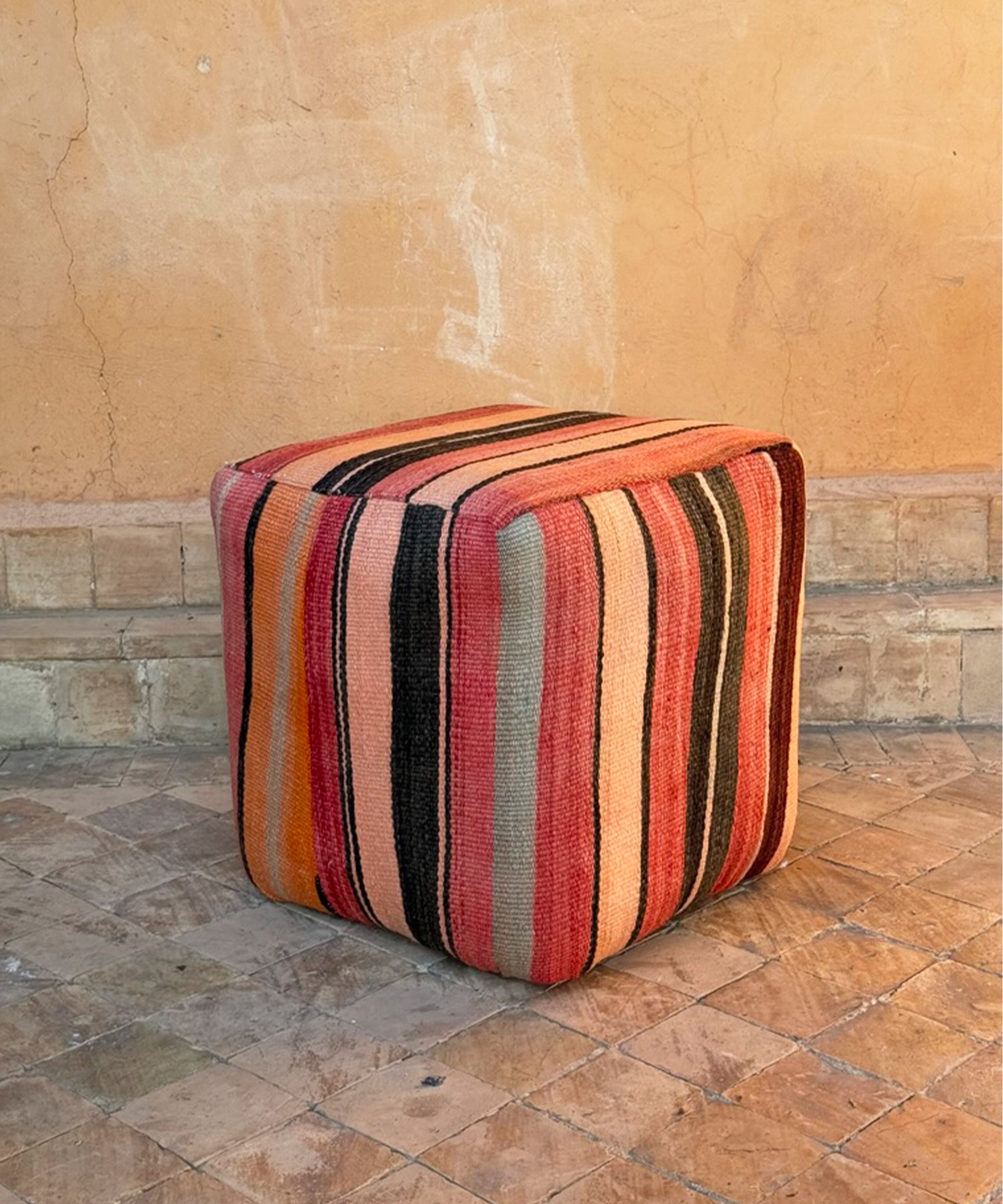 The cube pouffe, desert dusk