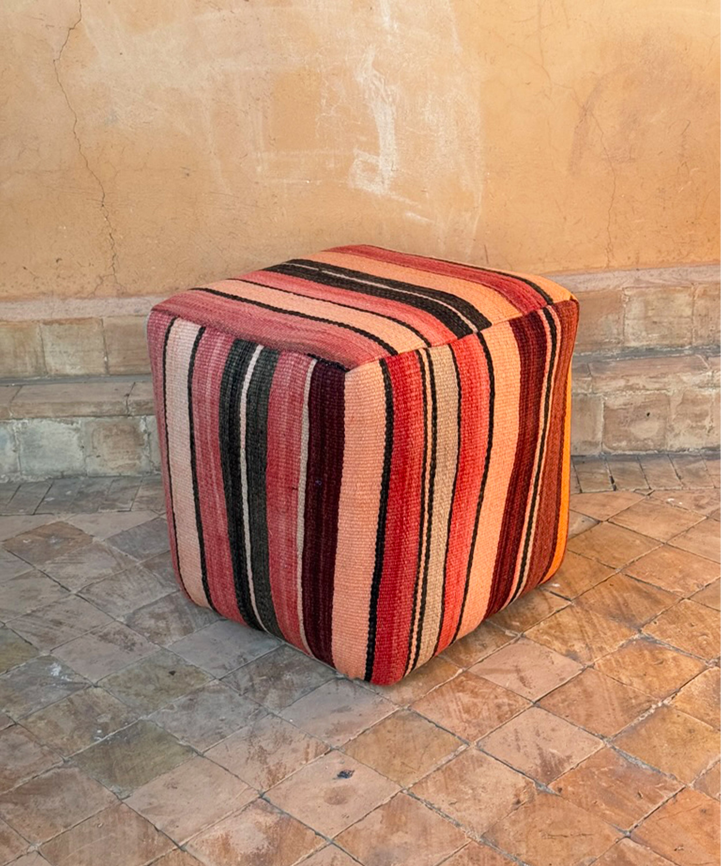 The cube pouffe, desert dusk