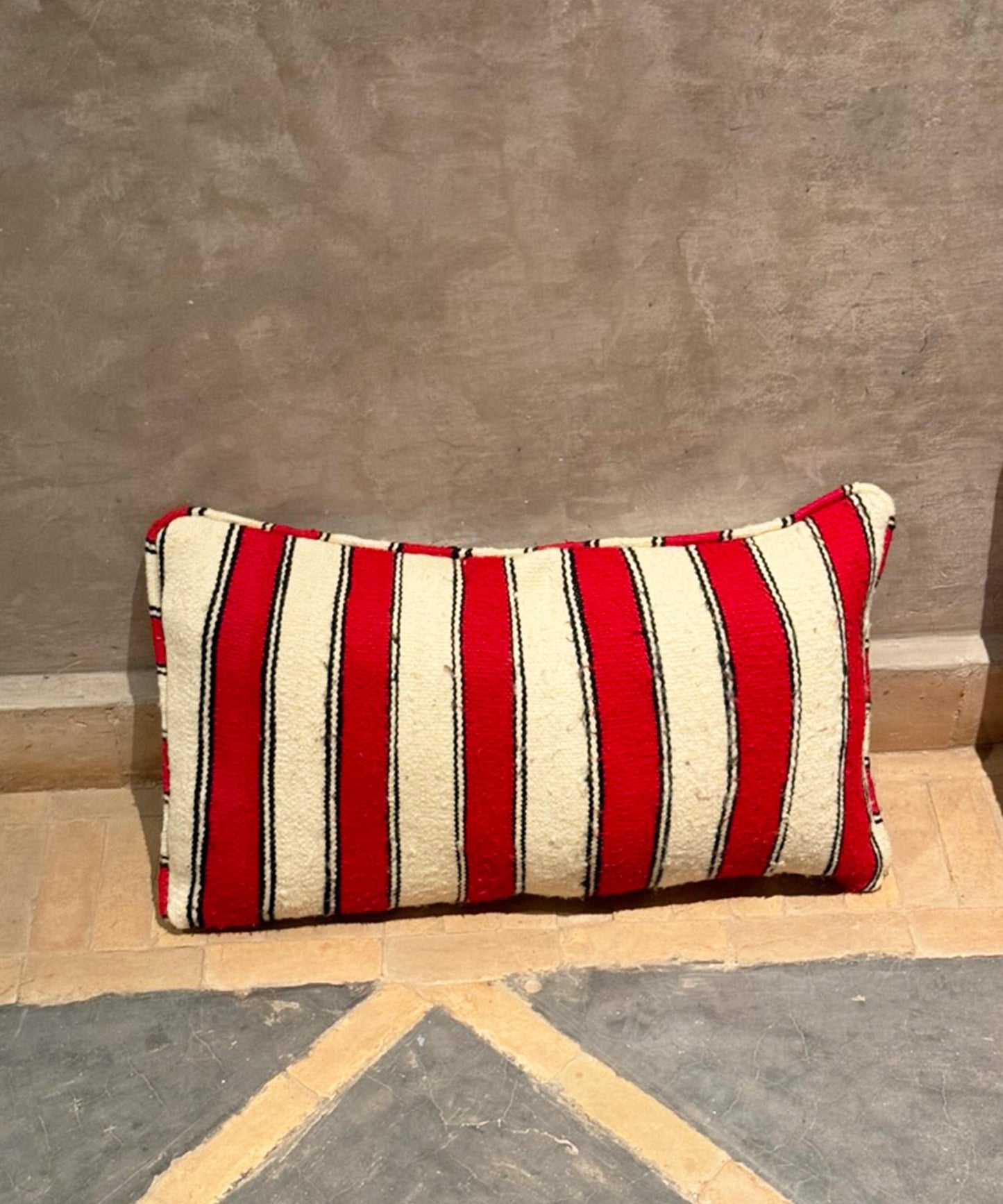 Tangier Red Stripe Cushion Cover