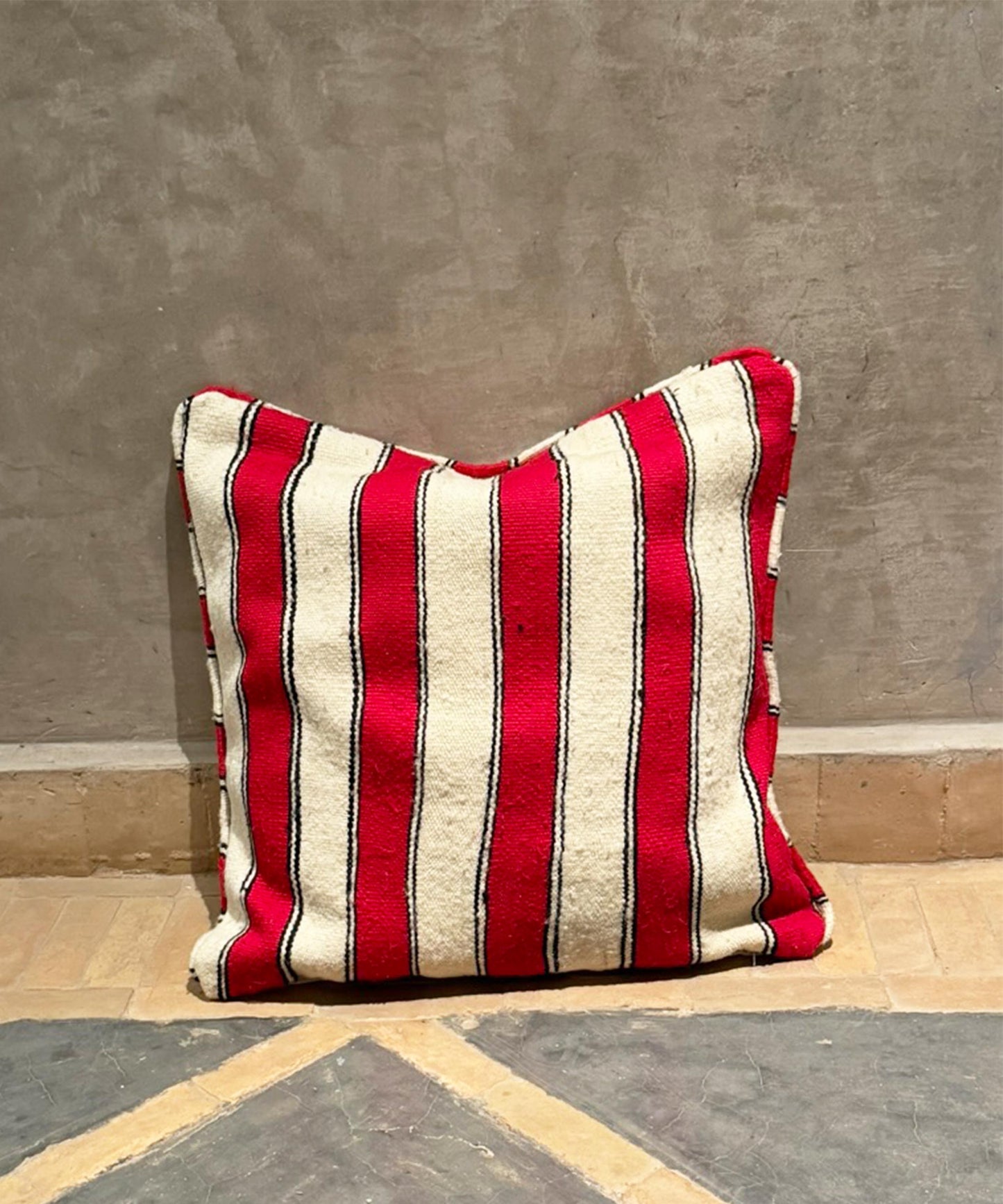 Tangier Red Stripe Cushion Cover