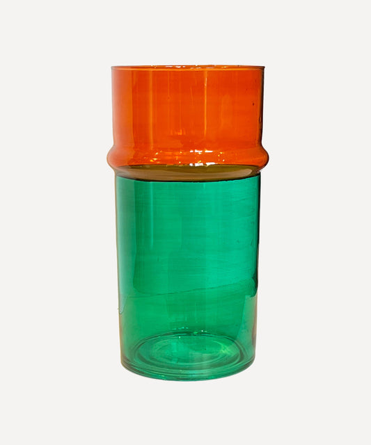 Beldi Large Vase, Green and Orange